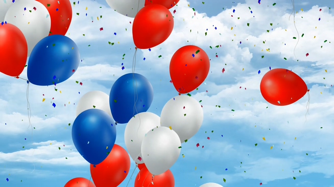 蓝色国庆庆典气球背景视频素材