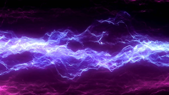 唯美梦幻的紫色电流火花视频素材