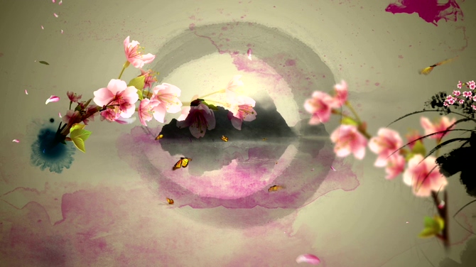 浪漫唯美的粉红色花瓣飘落视频素材