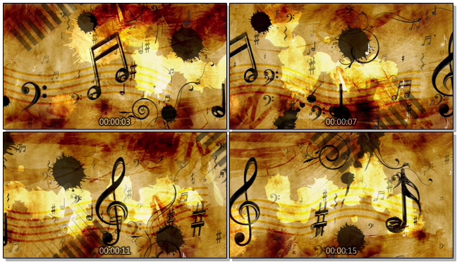 复古油画的音符标记视频素材 视频素材免费下载 模板天空