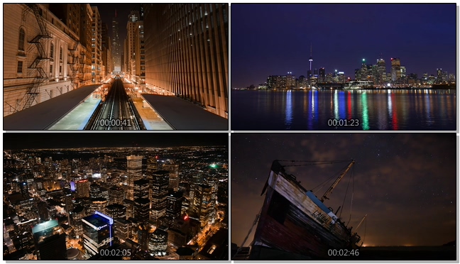 唯美的城市夜景霓虹灯实拍视频