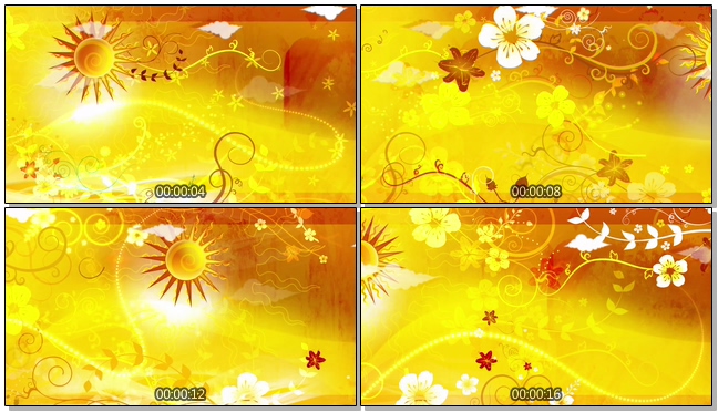 太阳花纹卡通背景视频素材