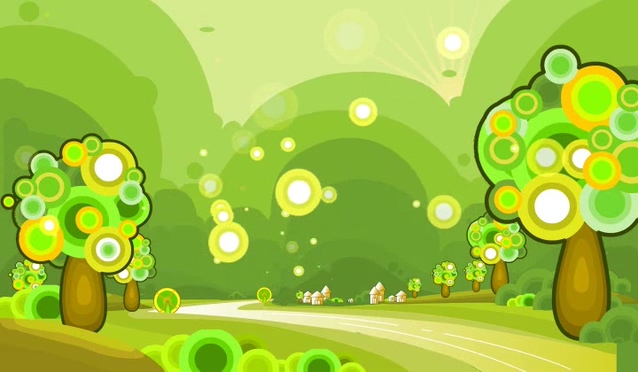 卡通森林飘出气泡的背景视频