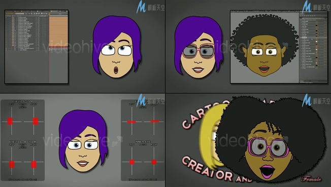 卡通动画女主创造教程视频ae模板