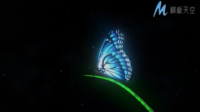 唯美梦幻的光效蝴蝶揭示企业宣传片头的PR模板