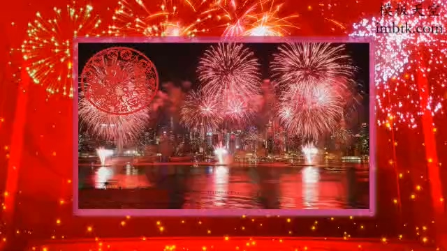 喜庆节日新年快乐拜年片头视频模板